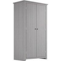Lemon Pavilion Furniture Havana 2 Door Wardrobe- Pine/Metal - L57 x W103 x H188 cm - Flat Pack in Grey