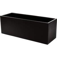 Primrose Garden Outdoor Fibreglass Rectangular Trough Planter Matt Black 98cm