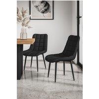 More4Homes Set of 8 Nova Modern Faux Leather Dining Chair Padded Seat Metal Legs Kitchen in Black
