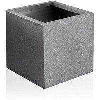 Primrose 50cm Terracotta Fibre Kadamus Cube Planter in Dark Grey Meteor Texture