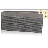 Primrose L80cm Large Light Grey Terracotta Fibre Brick Design Trough Planter