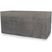 Primrose L1m Extra Large Light Grey Terracotta Fibre Brick Design Trough Planter