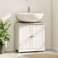 HOMCOM Bathroom Storage Cabinet Toilet Basin Sink Vanity Cabinet Storage in White