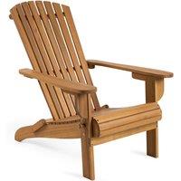 VonHaus Acacia Hardwood Folding Adirondack Garden Chair in Natural