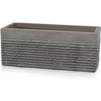 Primrose Extra Large Light Grey Fibrecotta Brick Design Set of 2 100cm Trough Planters