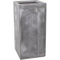 Primrose 70cm Terracotta Fibre Cement Finish Tall Cube Planter in Grey
