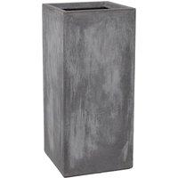 Primrose 80cm Terracotta Fibre Cement Finish Tall Cube Planter in Grey