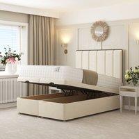 Bed Choices Herringbone Ottoman Upholstered Divan with 54 Headboard in Cream | Size: Single