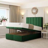 Bed Choices Herringbone Ottoman Upholstered Divan with 54 Headboard in Green | Size: King