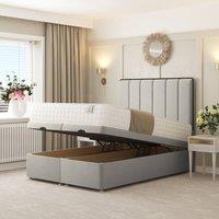 Bed Choices Herringbone Ottoman Upholstered Divan with 54 Headboard in Silver | Size: Double