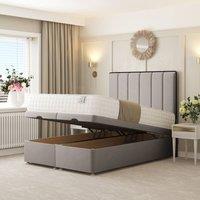 Bed Choices Herringbone Ottoman Upholstered Divan with 54 Headboard in Light Grey | Size: Small Double