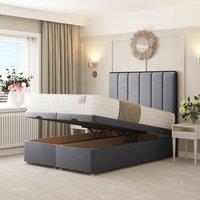 Bed Choices Herringbone Ottoman Upholstered Divan with 54 Headboard in Grey | Size: Double