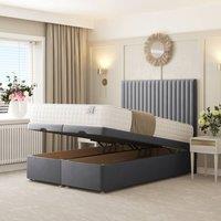 Bed Choices Khloe Ottoman Upholstered Divan Bed with 54 Headboard in Grey | Size: Single