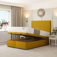 Bed Choices Khloe Ottoman Upholstered Divan Bed with 54 Headboard in Mustard | Size: Single