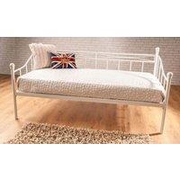 Comfy Living Ltd Metal Daybed in White | Size: Single