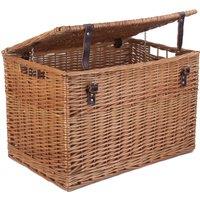 Red Hamper Wicker 60cm Double Steamed Chest Picnic Basket in Brown