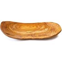 Verano Spanish Ceramics Olive Wood Rustic Handmade Curved Floating Fruit Basket (L) 45cm in Natural