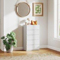 HOMCOM Bedroom Chest of Drawers, 5 Drawers Dresser, Drawer Unit, White
