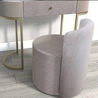 CARME HOME Hattie Mocha Boucl Stool for Bedroom Living Room Home Decoration in Brown