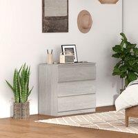 HOMCOM Chest of Drawers, 3 Drawer Storage Cabinet Unit for Bedroom in Grey