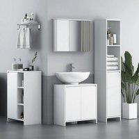 HOMCOM Freestanding Under Sink Cabinet with 2 Doors & Shelf, White | Size: 600mm