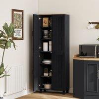 HOMCOM Kitchen Cupboard Storage Cabinet with 4 Shelves in Black