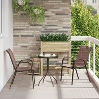 Berkfield Home 3 Piece Garden Bistro Set Brown Textilene & Steel