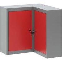 Berkfield Home Corner Tool Cabinet Wall-Mounted & Lockable Red Steel in Grey