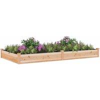 Berkfield Home Garden Raised Bed with Liner 240x120x25 cm Solid Wood Fir in Light Brown | Size: 240 x 120 x 25 cm