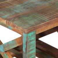 Berkfield Home Side Table with Wheels 40x40x42 cm Solid Wood Reclaimed | Size: 40 x 40 x 42 cm