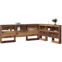 Berkfield Home Storage Headboard with Shelf Old wood 160 cm Engineered wood in Brown