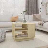 Berkfield Home Coffee Table Sonoma Oak 55x55x43 cm Engineered Wood in Brown | Size: 55 x 55 x 43 cm