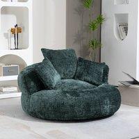 Direct Wicker Lazy Sofa, Durable Comfort High Back Chenille Bean Bag Chair Couch in Emerald | Size: 1 Pack