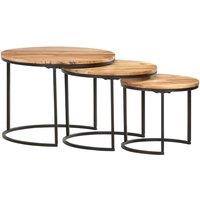 Berkfield Home Nesting Tables 3 pcs Solid Acacia Wood in Brown