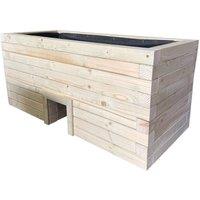 Buttercup Farm Wooden Hedgehog Hide Garden Planter Trough - L240 x W40 x H60 cm in Light Brown