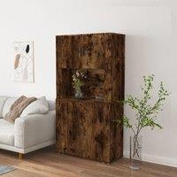 Berkfield Home Highboard Smoked Oak Engineered Wood in Brown
