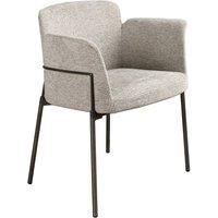 Angel Cerda Grey Fabric Dining Chair Stainless Steel Legs