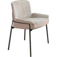 Angel Cerda Grey Fabric & Brown Velvet Dining Chair Darkened
