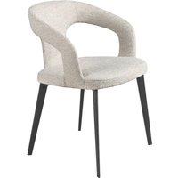 Angel Cerda Off-White Fabric Dining Chair with Armrests Model