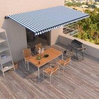 Berkfield Home Manual Retractable Awning 600x350 cm Blue & White