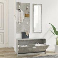 Berkfield Home 3-in-1 Shoe Cabinet Set Concrete Grey Engineered Wood