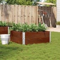 Berkfield Home Garden Planter Brown 100x100 cm Solid Wood Pine