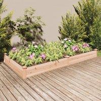 Berkfield Home Garden Raised Bed with Liner 240x120x25 cm Solid Wood Fir in Brown | Size: 240 x 120 x 25 cm