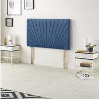 Somnior Platinum Plush Velvet 32" Upholstered Divan Bed Headboard in Navy | Size: Small Single
