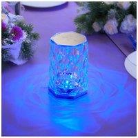 H&O Direct Crystal Diamond RGB LED Table Lamp with Remote Control in White