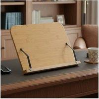 Living and Home Adjustable Book Stand Book Holder with Page Clips - 38 cm x 29 cm in Tan