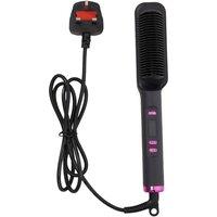 SHEONLY 30W Adjustable Temperature Hair Straightener Brush in Black