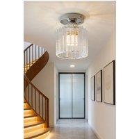Living and Home E27 Modern Crystal Ceiling Light in Silver