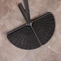 Charles Bentley Patio Banana Hanging Cantilever Umbrella Parasol Base Weights Stand -2 Segments in Black