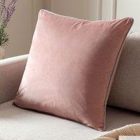 Furn Meridian Velvet Piped Cushion in Light Pink | Size: 45 cm x 45 cm